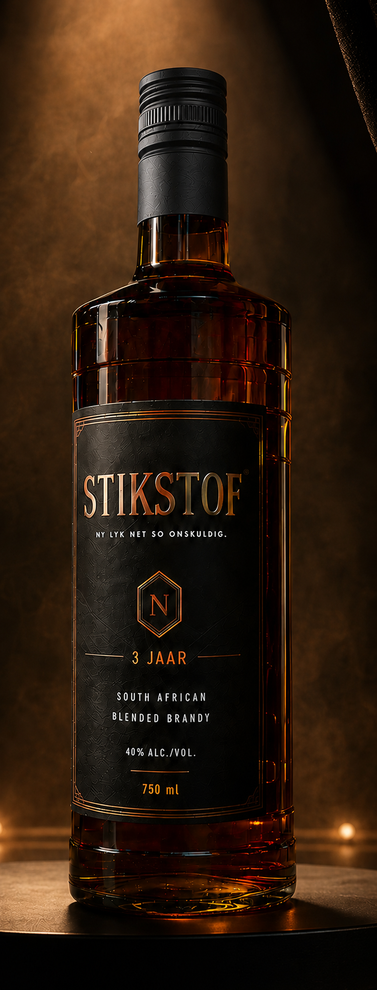 STIKSTOF Hoofseun driejaar-brandewynbottel